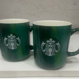 Starbucks Emerald Green Mug Duo
